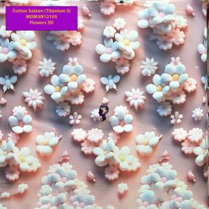 Set Sprei, Bedcover dan Quilt Cover Cotton Sateen Flowers 3D-Titanium S.