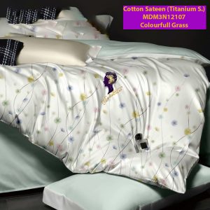Set Sprei, Bedcover dan Quilt Cover Cotton Sateen Colourfull Grass-Titanium S.