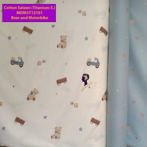 Set Sprei, Bedcover dan Quilt Cover Cotton Sateen Bear and Motorbike -Titanium S.