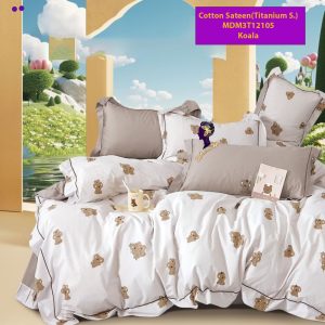 Set Sprei, Bedcover dan Quilt Cover Cotton Sateen Koala-Titanium S.