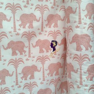 Set Sprei, Bedcover dan Quilt Cover Cotton Sateen Elephant Coconut Pink-Titanium S.