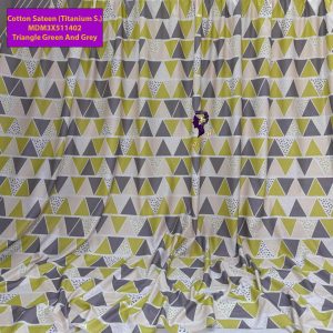 Set Sprei, Bedcover dan Quilt Cover  Cotton Triangle Green and Grey-Titanium S.