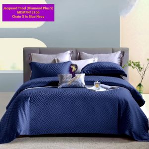 Madamel Set Sprei, Bedcover and Quiltcover Chain G In Blue Navy-Diamond Plus S.