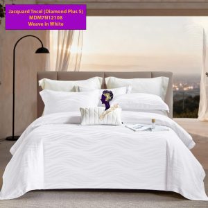 Madamel Set Sprei, Bedcover and Quiltcover Weave in White-Diamond Plus S.
