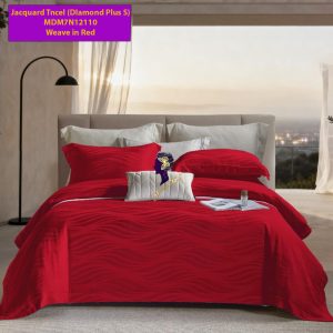 Madamel Set Sprei, Bedcover and Quiltcover Weave in Red-Diamond Plus S.