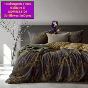 Madamel Set Sprei, Bedcover and Quiltcover Goldflowers in Dgrey-Solitaire S.