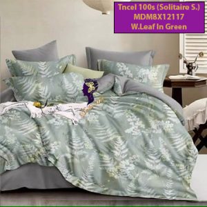 Madamel Set Sprei, Bedcover and Quiltcover Leaf In Green-Solitaire S.