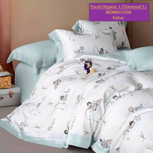Madamel Set Sprei, Bedcover and Quiltcover Tncel/Organic Japan 60s Fisher-Diamond Series