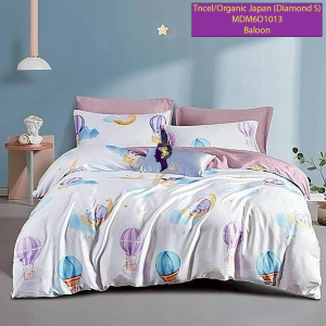 Madamel Set Sprei, Bedcover and Quiltcover Tncel/Organic Japan 60s Baloon-Diamond Series