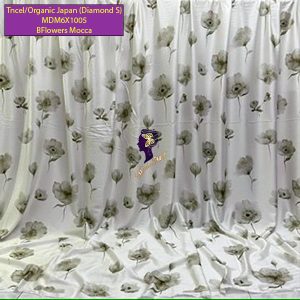 Madamel Set Sprei, Bedcover and Quiltcover Tncel/Organic Japan 60s B Flowers Mocca-Diamond Series