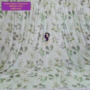Set Sprei, Bedcover dan Quilt Cover Cotton Sateen Line Green Leaf Titanium S.