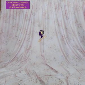 Set Sprei, Bedcover dan Quilt Cover Cotton Sateen Pink Flower Butterfly Titanium S.