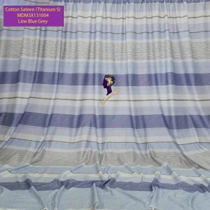 Set Sprei, Bedcover dan Quilt Cover Cotton Sateen Line Blue Grey Titanium S.