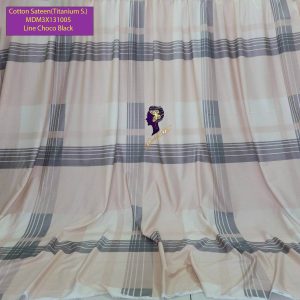 Set Sprei, Bedcover dan Quilt Cover Cotton Sateen Line Choco Black Titanium S