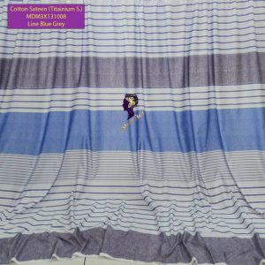 Set Sprei, Bedcover dan Quilt Cover Cotton Sateen Line Blue Grey Titanium S