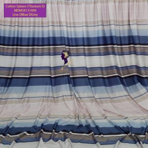 Set Sprei, Bedcover dan Quilt Cover Cotton Sateen Line DBlue Grey Titanium S